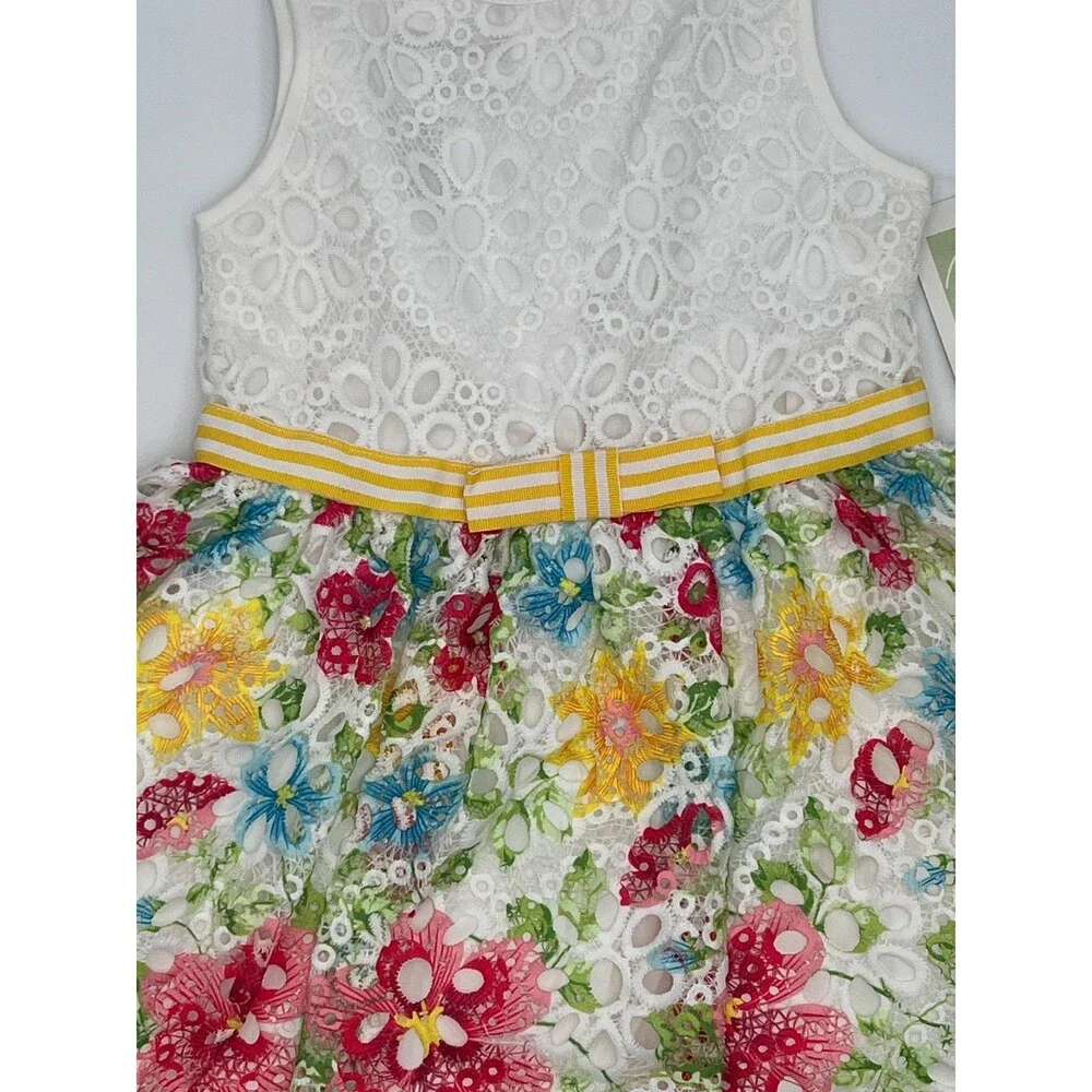 Bonnie Jean Girls' Size 5 Floral Lace Eyelet Dress NWT
